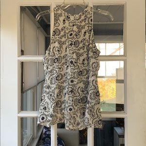 A.L.C Black and White Floral Silk Blouse